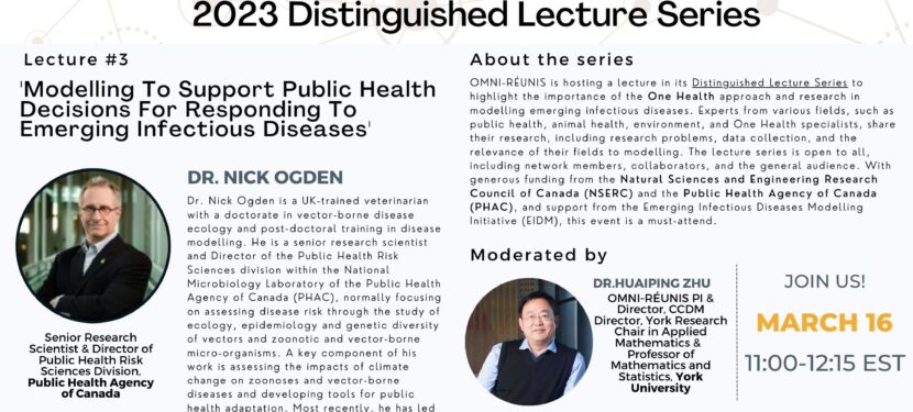 Register for OMNI-RÉUNIS’ Upcoming Distinguished Lecture: “Modelling to Support Public Health Decisions for Responding to Emerging Infectious Diseases with Dr. Nick Ogden